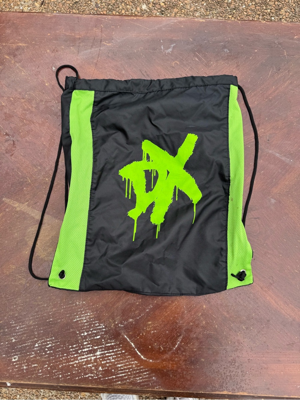WWE Black and Neon Green Drawstring Backpack